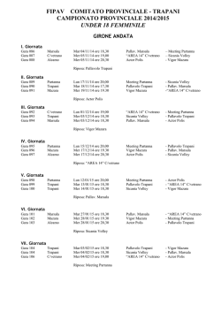 Calendario U 18 F 7 squadre
