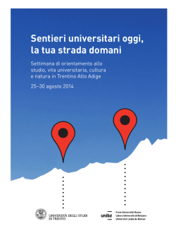 il programma - Universit&agrave; degli Studi di Trento
