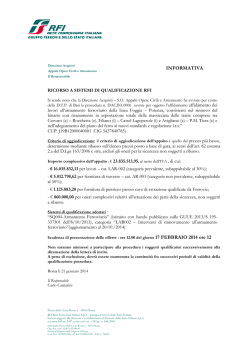 INFORMATIVA - Gare di RFI