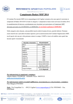Comunicato MSP Basket 2014