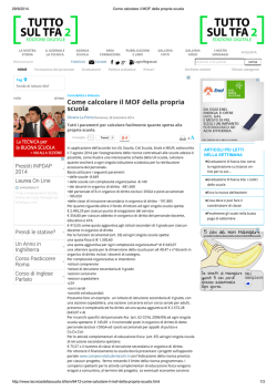 Come calcolare il MOF della propria scuola