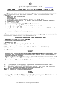 Delibere - Istituto Comprensivo