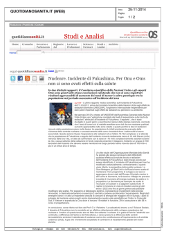 Fukushima nuclear:accident. Onu e Oms studies