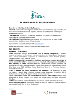 Qui il programma - Per il mio futuro