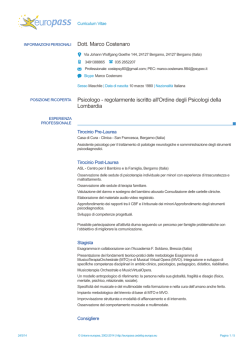CV formato europeo - Ordine degli Psicologi della Lombardia