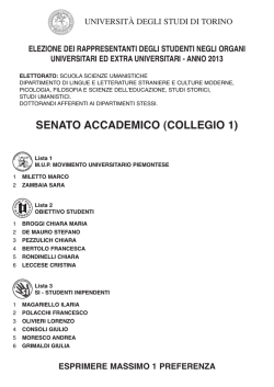 interno scheda - SENATO:Layout 1 - Universit&agrave; degli Studi di Torino