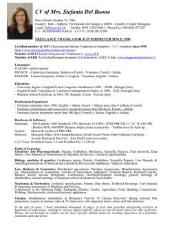CV of Mrs. Stefania Del Buono