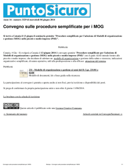 Convegno sulle procedure semplificate per i MOG
