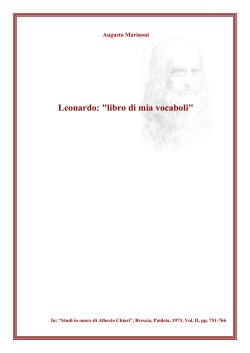 Augusto Marinoni &mdash; Leonardo: &ldquo;libro di mia vocaboli&rdquo;