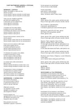 Clicca qui il file con i testi dei canti!