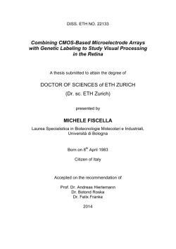 Combining CMOS-Based Microelectrode Arrays - ETH E