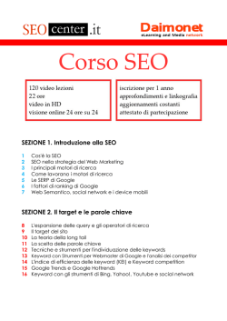 Programma Corso SEO