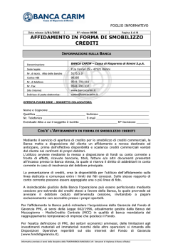 AFFIDAMENTO IN FORMA DI SMOBILIZZO CREDITI