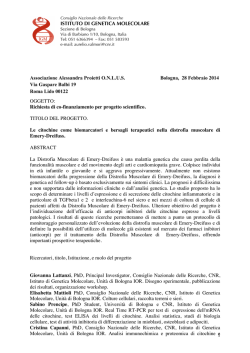 progetto Associazione Alessandra Proietti 2014