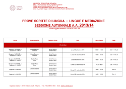 Calendario prove Download - Dipartimento di Studi Linguistici e