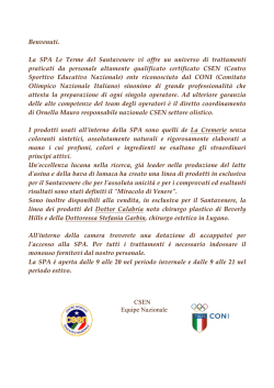 Benvenuti.) ) La) SPA) Le) Terme) del) Santavenere) vi) offre) un