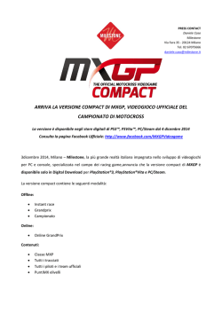 ARRIVA LA VERSIONE COMPACT DI MXGP, VIDEOGIOCO