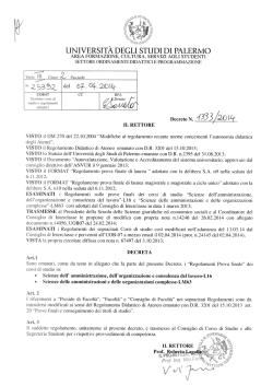 Regolamento prova finale L-16 ed LM-63