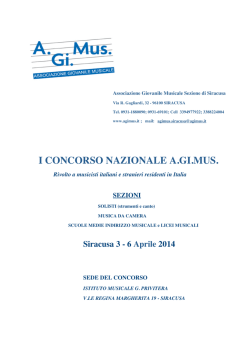 Bando Concorso - A.Gi.Mus: associazione giovanile musicale