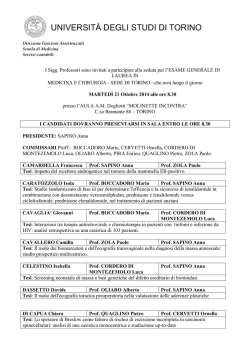 MARTED&Igrave; 21 Ottobre 2014 - Scuola di Medicina