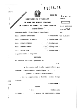 Corte di Cassazione Sezione Lavoro - Sentenza n. 18046-2014