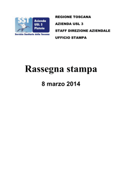Rassegna stampa - Azienda USL 3 Pistoia