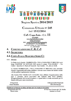 COMUNICATO UFFICIALE N.01