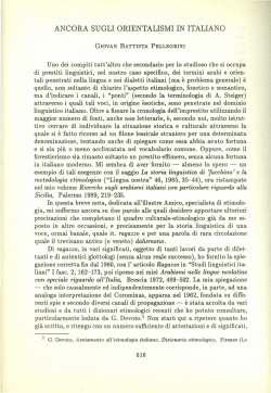 ANCORA SUGLI ORIENTALISMI IN ITALIANO