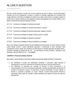 Esempio applicazione Studi di settore