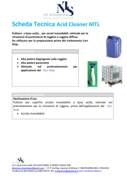 Scheda Tecnica Acid Cleaner MTL - NT SOLUTIONS