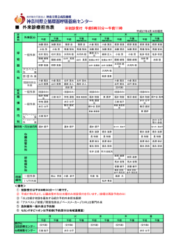 外来診療予定表・担当医師一覧表