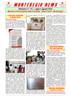 NOTIZIARIO 112 Luglio-Agosto 2014