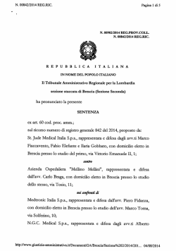 esito ricorso st. jude procedura aperta service emodinamica