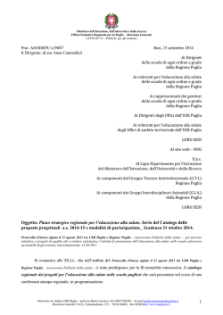 ed. salute - Ufficio Scolastico Regionale per la Puglia