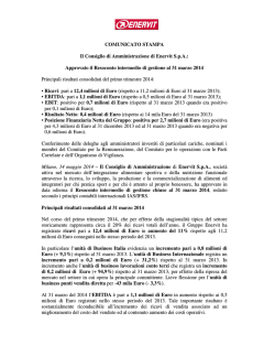 Approvato il Resoconto intermedio di gestione al 31 marzo 2