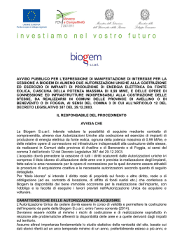 manifestazione di interesse