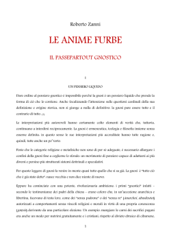 R. Zanni, Le anime furbe. Il passepartout gnostico