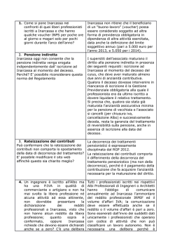 1. Come si pone Inarcassa nei confronti di quei liberi professionisti