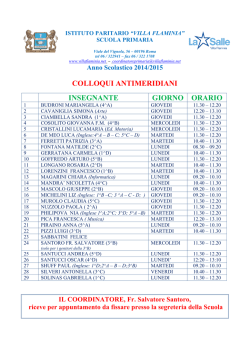 Orario Colloqui Docenti - Istituto .:VILLA FLAMINIA:. @ Home Page