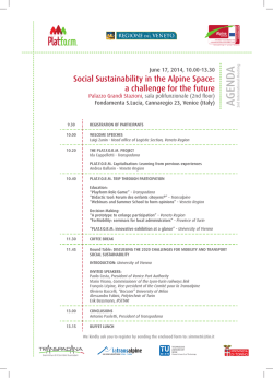 Event agenda - Alpine Space Programme