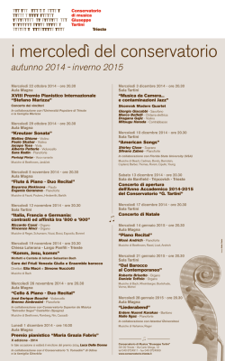 i mercoled&igrave; del conservatorio - Conservatorio di musica Giuseppe