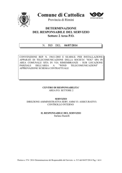 DETERMINAZIONE DIRIGENZIALE 513 Anno 2014