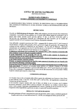 asta pubblica ex macello - Comune di ASCOLI SATRIANO