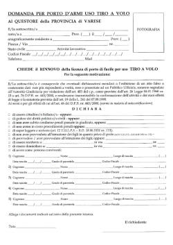 domanda per rinnovo licenza porto fucile uso tiro a volo