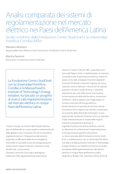 Analisi comparata dei sistemi di regolamentazione nel