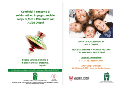 Brochure Corso Volontari - Aisla Trentino Alto Adige