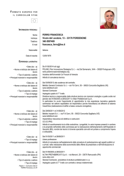 Curriculum - ORDINE DEGLI INGEGNERI della PROVINCIA DI