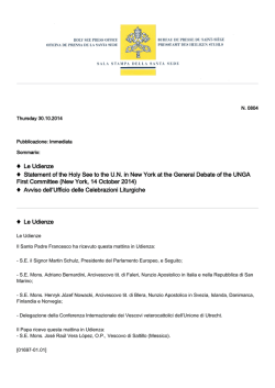 Le Udienze Statement of the Holy See to the U.N. in New