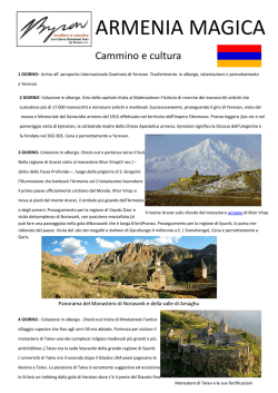 Scarica il PDF con i dettagli della escursione in Armenia