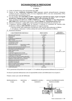 DICHIARAZIONE DI PRESTAZIONE